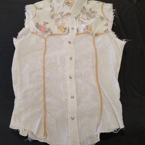 Vintage Larry Mahan pearl snap shirt Large